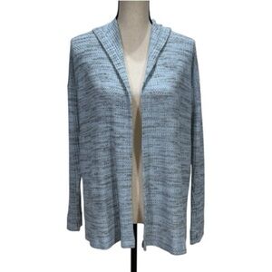 Sundown Blue Textured Open Front Hooded Cardigan – Women’s Medium